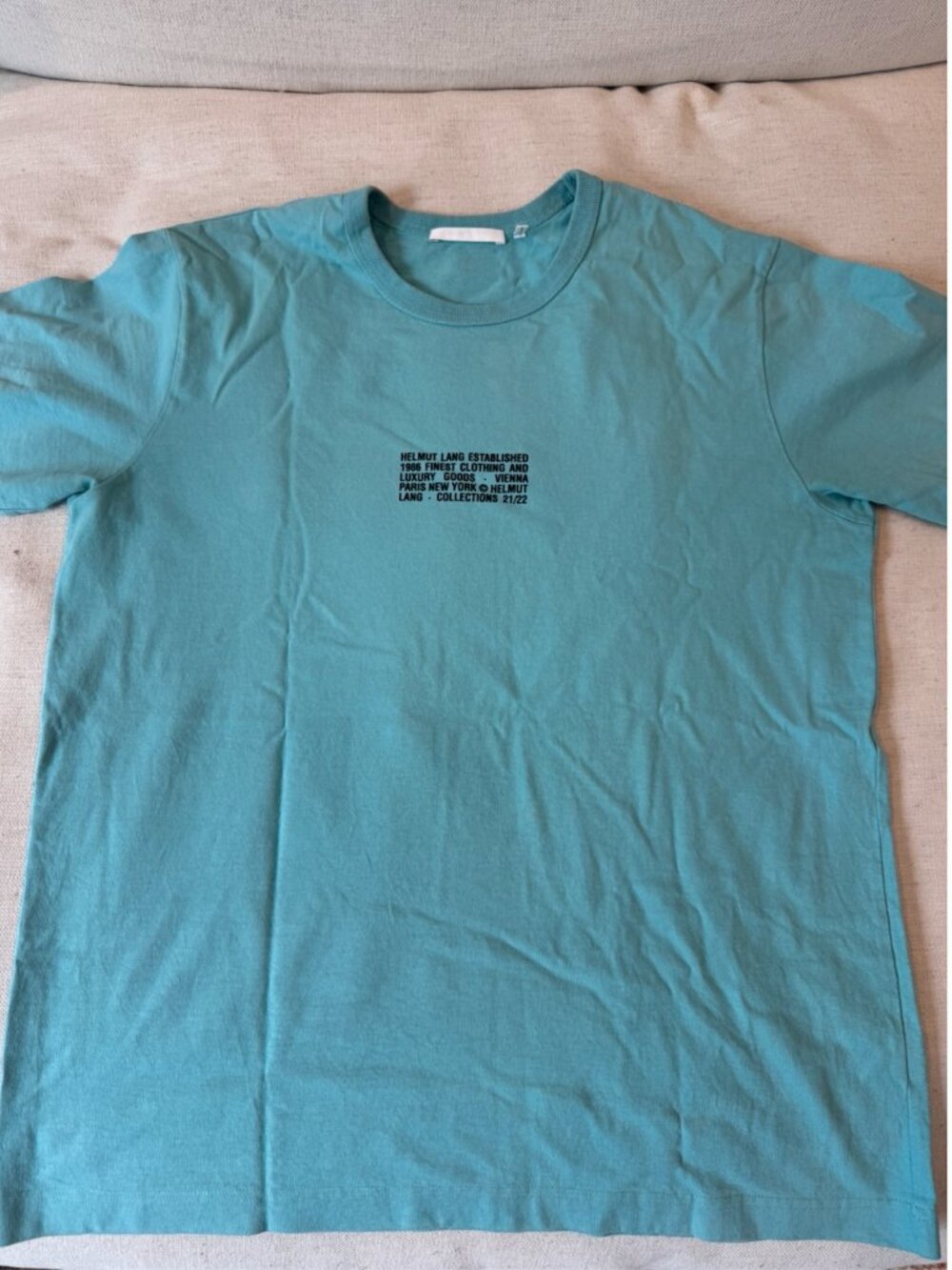 Helmut Lang Resort 21-22 “Finest Clothing & Luxury Goods” Graphic Tee Men's Med